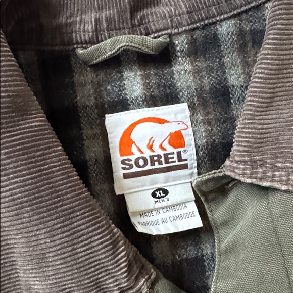 Sorel Duck barn Chore Jacket olive green canvas Pockets EUC size XL - Picture 9 of 13